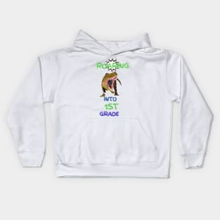 Roaring Into 1st Grade Kids Hoodie